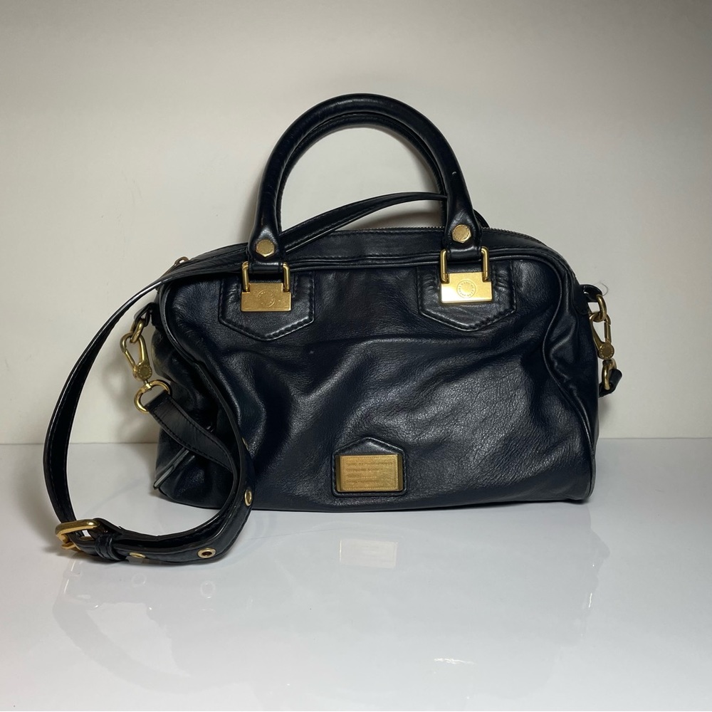 Marc by Marc Jacobs black leather bowler bag